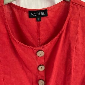 Roolee burnt orange linen dress